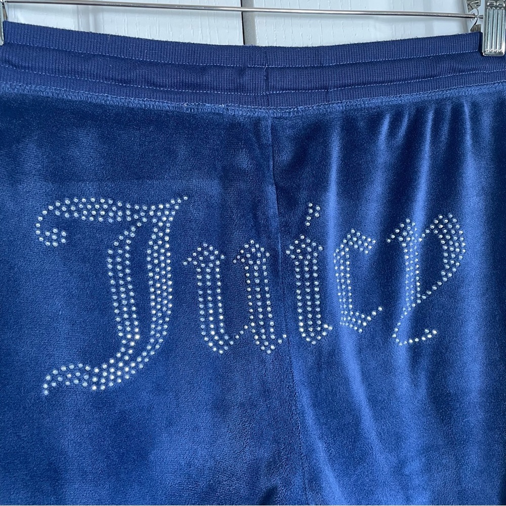 y2k 2000s Juicy Couture Cargo Utilty Velour Track Pants Women’s S Blue Big Bling - Picture 10 of 16